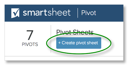 Schaltfläche „Create pivot sheet“ (Pivot-Sheet erstellen)