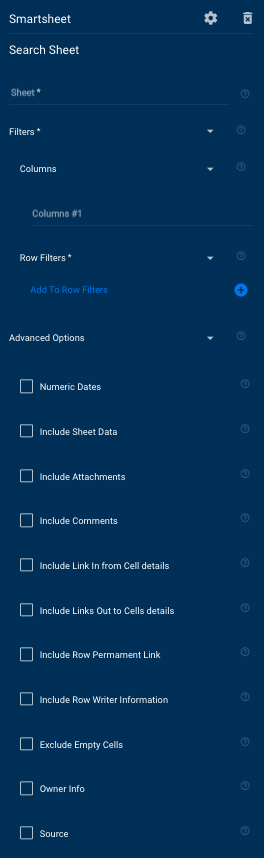 Search Sheet Smartsheet