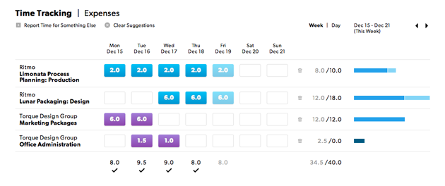 Time sheet with hours and minutes setting