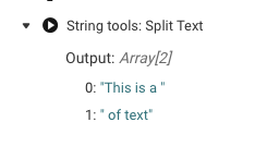 「Split Text (テキストの分割)」の例