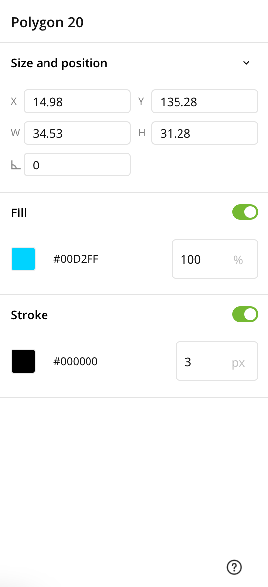 This image shows different settings for drag and drop templates for the pen icon.